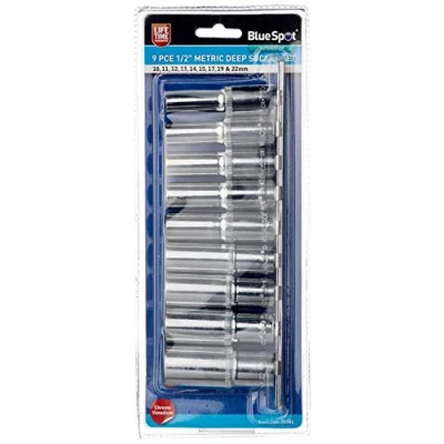 Image of Blue Spot Tools 01541 9 Piece 1/2 Inch Deep Metric Sockets