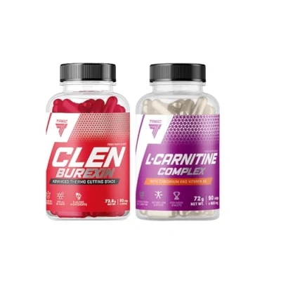 Image of TREC Nutrition Clenburexin 90 Capsules + L Carnitine Complex Fat Burners Weight Loss Slimming Pills Tissue Reduction Thermogenic