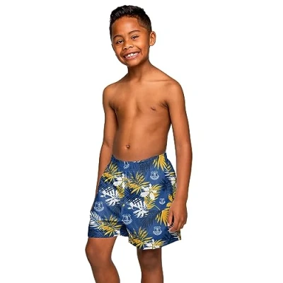 Image of FOCO Officially Licensed Boys Floral Print Football Beach Board Shorts (Everton FC) (X Large)