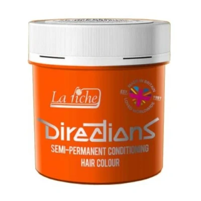Image of 4 X New La Riche Directions Semi Permanent Hair Color 88ml Fluorescent Orange