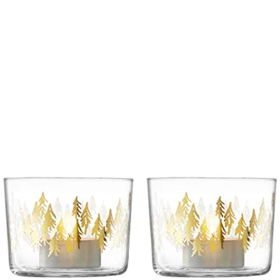 Image of LSA FR08 Fir Matellic Tealight Holder H6 cm Gold x 2