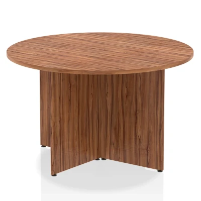 Image of Impulse 1200mm Round Table Walnut Top Arrowhead Leg