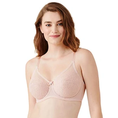 Image of Wacoal Women&#039;s Retro Chic Full Figure Underwire Bra Coverage, Rose Dust, 34D