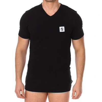 Image of Bikkembergs Mens Pack 2 Fashion Pupino T shirts Black Cotton Size Small