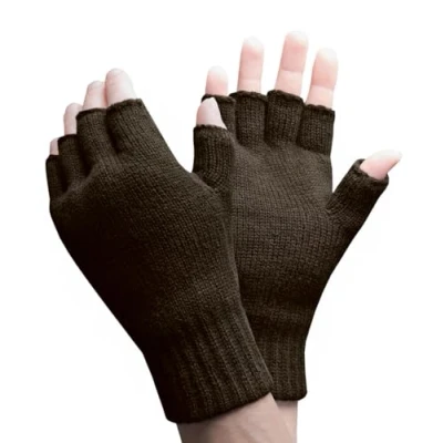 Image of HEAT HOLDERS Mens Winter Warm 3.2 TOG Fleece Lined Insulated Knit Thermal Fingerless Gloves