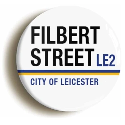 Image of Filbert Street City Of Leicester LE2 Road Sign Fridge Magnet (Circular 2inch / 50mm Diameter)