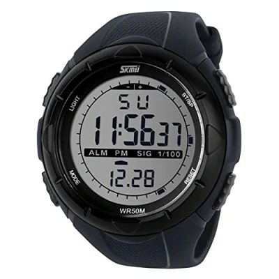 Image of Skmei 1025 Fashionable Personality Creative Waterproof Sports Fan Watch Big Dial Watch, Gift for Men Women Boys Girls (Grey)