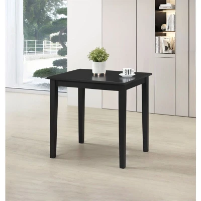 Image of Hallowood Furniture Ledbury Small Dining Table in Black Finish, Rectangular Table, Kitchen Breakfast Dinner Wooden