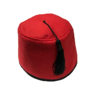 Image of Red Fez Hat Turkish Moroccan Fancy Dress Tommy Cooper Soft Fabric Costume Accessory Hats