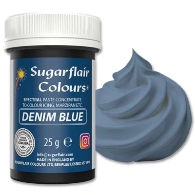 Image of Sugarflair Spectral Denim Food Colouring Paste, Highly Concentrated for Buttercream, Sugar Royal Icing, Cake Mixes and More! Vibrant Colour Dye 25g