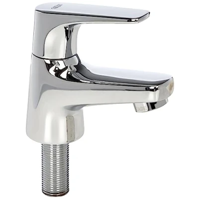 Image of GROHE Bauflow Single Lever Pillar Tap, Xs Size Water Saving Tap in Chrome Finish 20575000