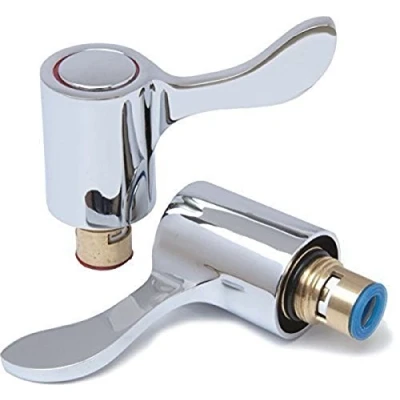 Image of The Home Store Lever Head Tap Conversion Kit (Pair) 1/2&quot; 1/4 Turn Meal Chrome including Valves