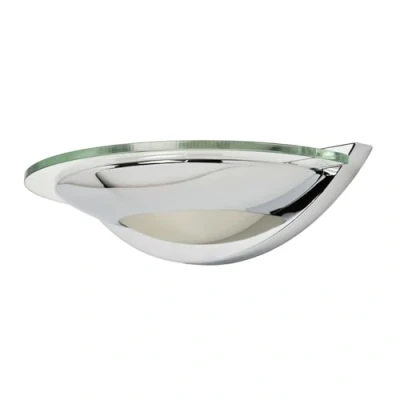 Image of LITECRAFT Wall Light Glass Uplighter G9 Fitting Polished Chrome, Clear