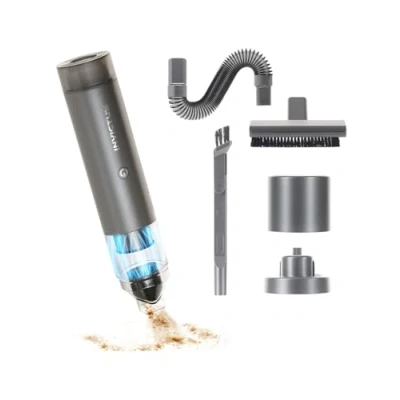 Image of Genius Invictus One Table Set 9 Piece Portable Car Handheld Vacuum Cleaner 2 in 1 Air Pump Blower for Desktop PC Pet Hair Running Time up to 20 Minutes HEPA Filter