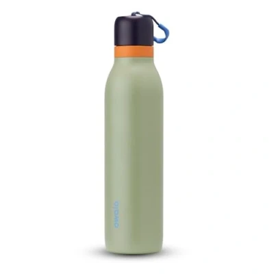 Image of Owala FreeSip Twist Insulated Stainless Steel Water Bottle with Straw for Sports and Travel, BPA Free, 700ml, Blue/Green (Camo Cool)