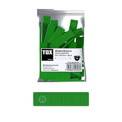 Image of TOX Window Distance Glazing Blocks, Blocks Made of Plastic, loadable up to 3 tons, Polypropylene, 24 x 100 5 mm, 1 Bag, 50 pcs., 065600104