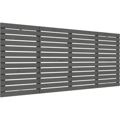 Image of vidaXL Wall Headboard Grey 156x3x91.5 cm Solid Wood Pine