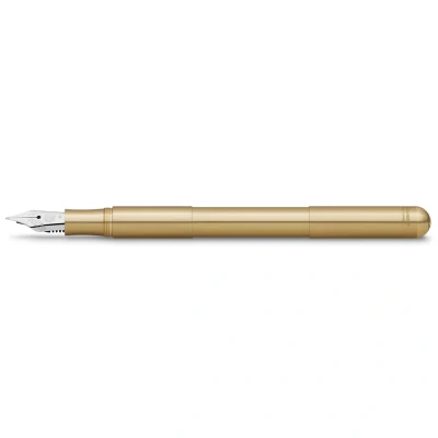 Image of Kaweco SUPRA Fountain Pen Brass I Exclusive for Ink Cartridges Including Retro Metal Box 16.5 cm Nib: B (Broad)