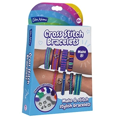 Image of John Adams Cross stitch bracelets Craft Kit: make and 8 stylish Arts &amp; Crafts Ages 6+