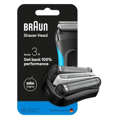 Image of Braun Series 3+ Electric Shaver ORIGINAL Replacement Head, Get Back 100% Shaving Performance, Compatible with and 3 ProSkin Shavers, Made in Germany, 32B