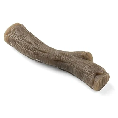 Image of Nylabone Maximum Strength Tough Extreme Gourmet Stick Dog Chew Toy, Infused with Extra Peanut Butter Flavour Throughout, Medium, for dogs 0 16kg,Brown