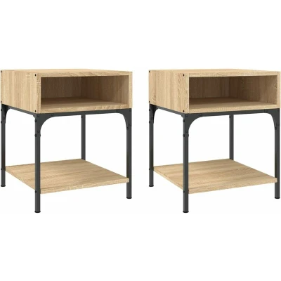 Image of vidaXL Bedside Tables 2 pcs Sonoma Oak 40x41x50 cm Engineered Wood
