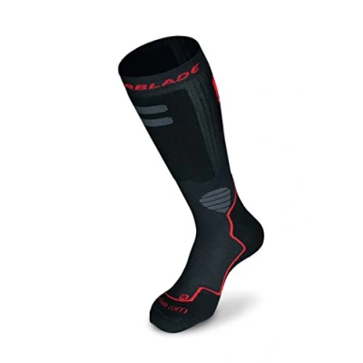 Image of Rollerblade High Performance Men&#039;s Socks, Inline Skating, Multi Sport, Black and Red, Large