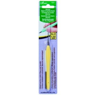 Image of Clover Amour Crochet Hook: 1.50mm, Yellow, 1.5mm