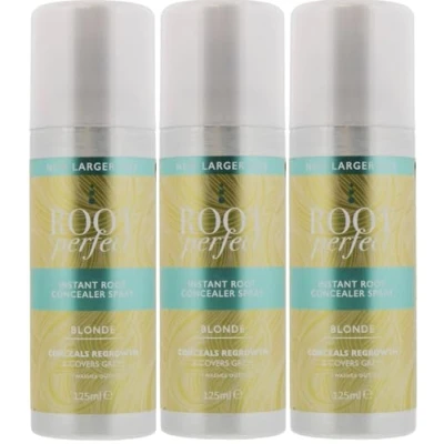 Image of 3 x 125ml Root Perfect Instant Concealer Spray Blonde