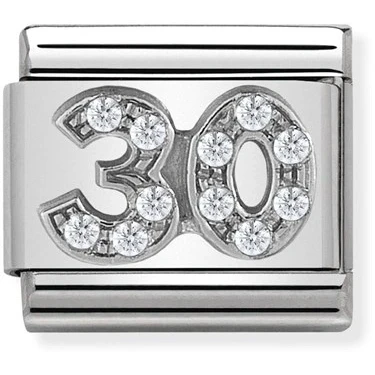 Image of Nomination Silver Crystal 30 Birthday Charm