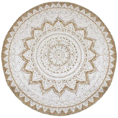 Image of vidaXL Area Rug Braided Jute Printed 240 cm Round