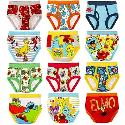Image of Sesame Street Boys&#039; Underwear Multipacks Briefs, Tb 12pk_Box, 18 Months (Pack of 12)