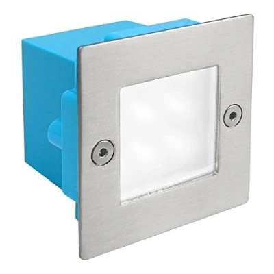 Image of Mini Brick Light LED Outdoor Step 70mm Square IP54 Cool White Recessed Wall ZLC052CW