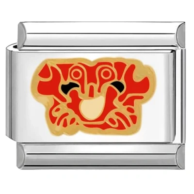 Image of Quiges 9mm Italian Style Charm Link Module Stainless Steel Happy Crab for Bracelets