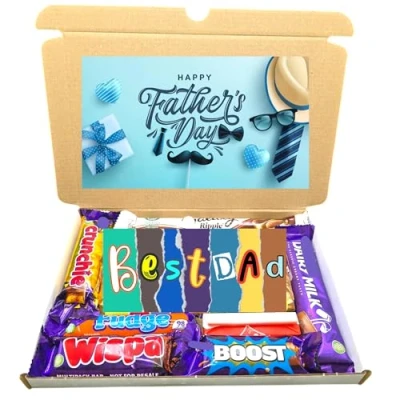 Image of Best Dad Chocolate Hamper Gift for Daddy Birthday Fathers Day (Happy Day)