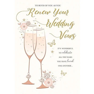 Image of Piccadilly Greetings Traditional Wedding Card Renewal of vows 9 x 6 inches