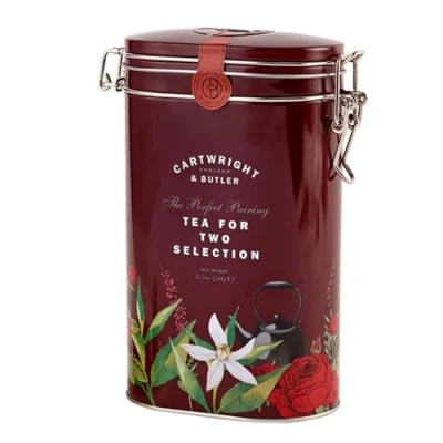 Image of Cartwright &amp; Butler Tea for Two Selection Tin Gift Basket, Birthday Treats, Thank You Gift, Thinking of You, Father&#039;s Day Mother&#039;s