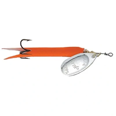 Image of B Creative Mepps Aglia Spinners/Lures Sea Trout Pike Perch Salmon Bass Fishing Tackle (FLYING SILVER/FLUORO ORANGE / 10g)