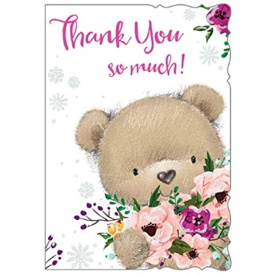 Image of Thank You So Much! Cute Teddy Bear Card