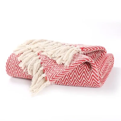 Image of EHC Throw Blanket, Throws for Sofas armchairs Sofa Settee Couch Reversible Bed Cover Over Single 125 x 150 cm, Red
