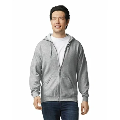Image of GILDAN Men&#039;s Fleece Zip Hooded Sweatshirt, Style G18600, Sport Grey, S