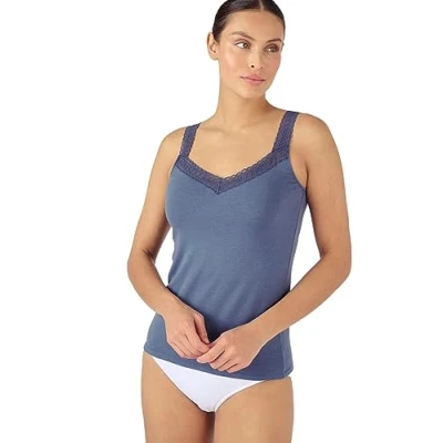 Image of Damart Sleeveless Vest for Female, Square Neck, Soft Warmth Blue