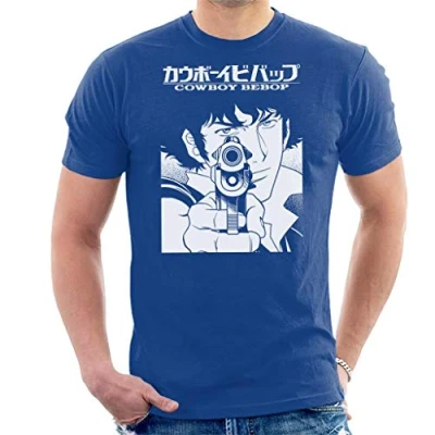 Image of Spike Down The Barrel Cowboy Bebop Men&#039;s T Shirt Royal Blue