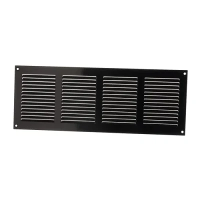 Image of 400x150mm / 15x5&#039;&#039; Black, Metal Air Vent Grille Cover with Insect Mesh Ventilation