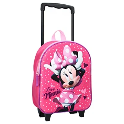Image of Trolley Backpack 3D Optics 32 x 25 10 cm Minnie Mouse Kids Travel Bag
