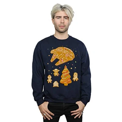 Image of Star Wars Men&#039;s Gingerbread Rebels Sweatshirt Navy Blue Small