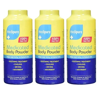 Image of 3 x MEDIPURE Medicated Body Powder 100% TALC FREE 200g (600g)