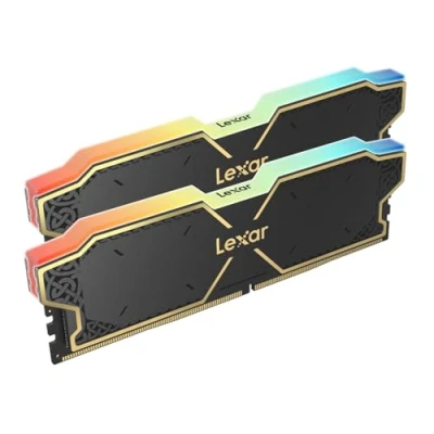 Image of Lexar THOR RGB DDR5 RAM 32GB Kit (2x16GB) 6000 MHz, DRAM 288 Pin UDIMM Desktop Memory, High Performance Gaming Computer Memory for Intel XMP 3.0/AMD EXPO, On die ECC, 1.35V(LD5U16G60C38BG RGD)