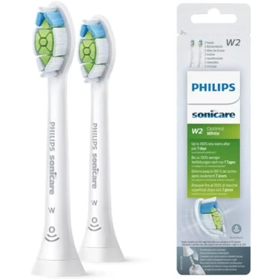 Image of Philips Sonicare Original W2 Optimal White Standard Sonic Toothbrush Heads 2 Pack in (Model HX6062/10)