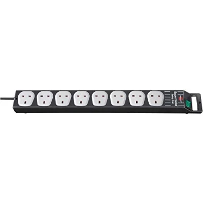 Image of Brennenstuhl Super Solid Line extension socket 8 way black/light grey 2,5m 05VV F 3G1,25 *GB*